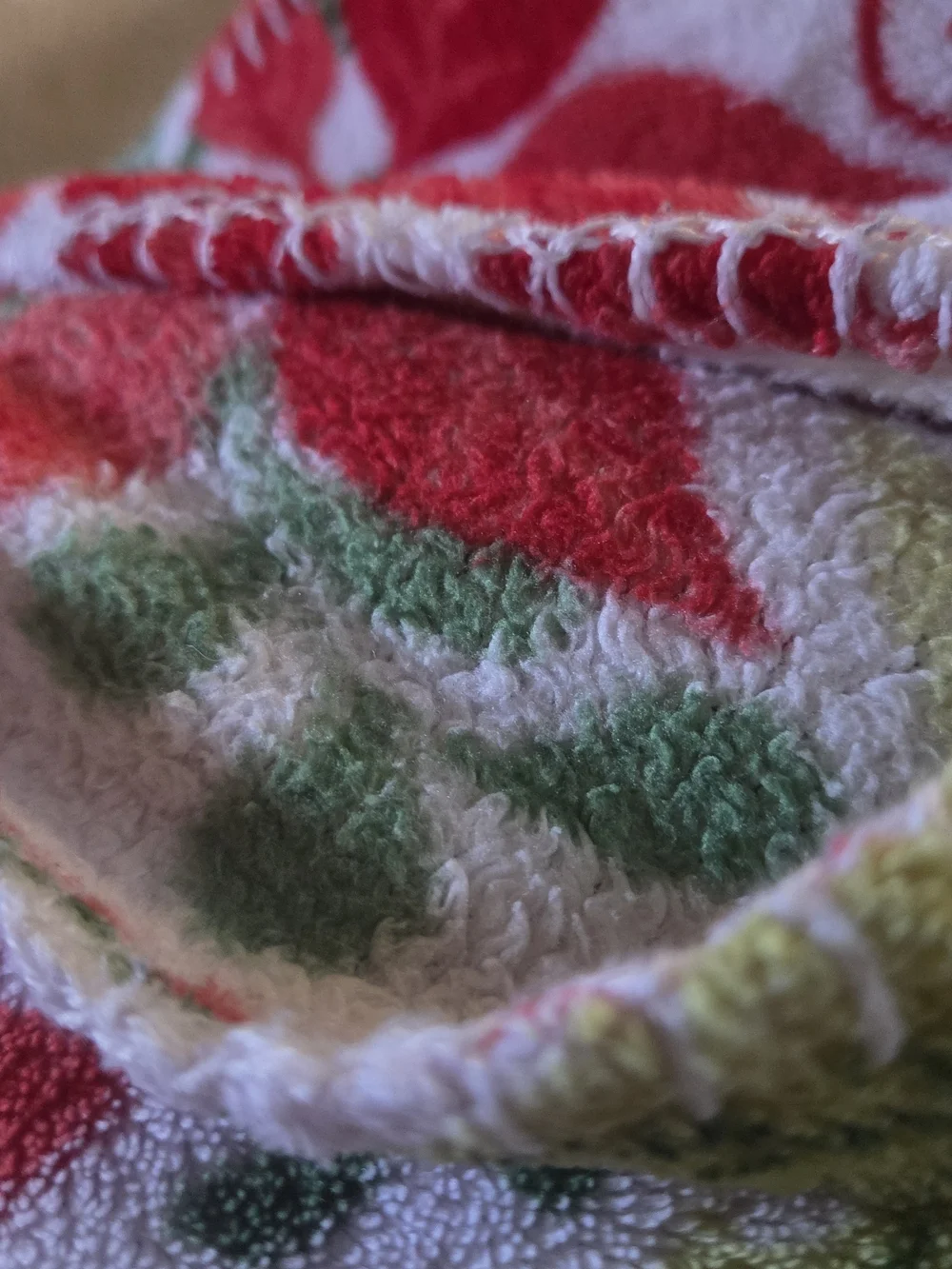 Holiday Poinsettia Plush Throw Blanket - Red, Green & Aqua 52x68